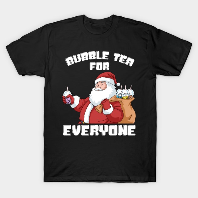 Christmas Bubble Tea Gift Santa Claus Gifts Kids Boba Tea T-Shirt by PomegranatePower